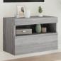 Preview: ARDEBO.de - TV-Wandschrank mit LED-Leuchten Grau Sonoma 60x30x40 cm