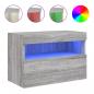 Preview: TV-Wandschrank mit LED-Leuchten Grau Sonoma 60x30x40 cm