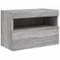 Preview: TV-Wandschrank mit LED-Leuchten Grau Sonoma 60x30x40 cm