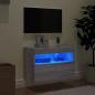 Preview: TV-Wandschrank mit LED-Leuchten Grau Sonoma 60x30x40 cm