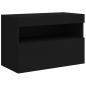 Preview: TV-Wandschrank mit LED-Leuchten Schwarz 60x30x40 cm