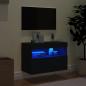 Preview: TV-Wandschrank mit LED-Leuchten Schwarz 60x30x40 cm