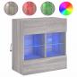 Preview: TV-Wandschrank mit LED-Leuchten Grau Sonoma 58,5x30x60,5 cm