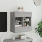 Preview: TV-Wandschrank mit LED-Leuchten Grau Sonoma 58,5x30x60,5 cm