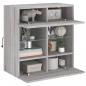 Preview: TV-Wandschrank mit LED-Leuchten Grau Sonoma 58,5x30x60,5 cm