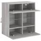 Preview: TV-Wandschrank mit LED-Leuchten Grau Sonoma 58,5x30x60,5 cm