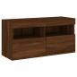 Preview: TV-Wandschrank mit LED-Leuchten Braun Eichen-Optik 80x30x40 cm