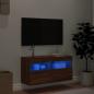 Preview: TV-Wandschrank mit LED-Leuchten Braun Eichen-Optik 80x30x40 cm