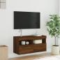 Preview: TV-Wandschrank mit LED-Leuchten Braun Eichen-Optik 80x30x40 cm