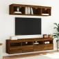 Preview: TV-Wandschrank mit LED-Leuchten Braun Eichen-Optik 80x30x40 cm