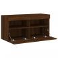 Preview: TV-Wandschrank mit LED-Leuchten Braun Eichen-Optik 80x30x40 cm