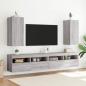 Preview: TV-Wandschrank mit LED-Leuchten Grau Sonoma 30,5x35x70 cm