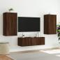 Preview: TV-Wandschrank mit LED-Leuchten Braun Eichen-Optik 40,5x35x80cm