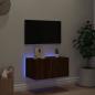 Preview: TV-Wandschrank mit LED-Leuchten Braun Eichen-Optik 60x35x31 cm