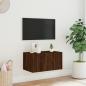 Preview: TV-Wandschrank mit LED-Leuchten Braun Eichen-Optik 60x35x31 cm