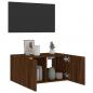 Preview: TV-Wandschrank mit LED-Leuchten Braun Eichen-Optik 60x35x31 cm