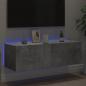 Preview: TV-Wandschrank mit LED-Leuchten Betongrau 100x35x31 cm