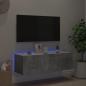 Preview: TV-Wandschrank mit LED-Leuchten Betongrau 100x35x31 cm