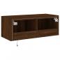 Preview: TV-Wandschrank mit LED-Leuchten Braun Eichen-Optik 80x35x31 cm