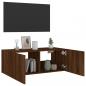 Preview: TV-Wandschrank mit LED-Leuchten Braun Eichen-Optik 80x35x31 cm