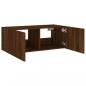 Preview: TV-Wandschrank mit LED-Leuchten Braun Eichen-Optik 80x35x31 cm