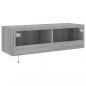 Preview: TV-Wandschrank mit LED-Leuchten Grau Sonoma 100x35x31 cm