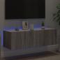 Preview: TV-Wandschrank mit LED-Leuchten Grau Sonoma 100x35x31 cm