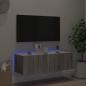 Preview: TV-Wandschrank mit LED-Leuchten Grau Sonoma 100x35x31 cm