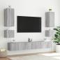 Preview: TV-Wandschrank mit LED-Leuchten Grau Sonoma 100x35x31 cm