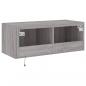 Preview: TV-Wandschrank mit LED-Leuchten Grau Sonoma 80x35x31 cm