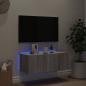 Preview: TV-Wandschrank mit LED-Leuchten Grau Sonoma 80x35x31 cm