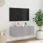 Preview: TV-Wandschrank mit LED-Leuchten Grau Sonoma 80x35x31 cm