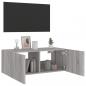 Preview: TV-Wandschrank mit LED-Leuchten Grau Sonoma 80x35x31 cm