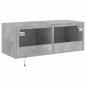 Preview: TV-Wandschrank mit LED-Leuchten Betongrau 80x35x31 cm