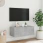 Preview: TV-Wandschrank mit LED-Leuchten Betongrau 80x35x31 cm