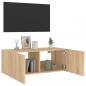 Preview: TV-Wandschrank mit LED-Leuchten Sonoma-Eiche 80x35x31 cm