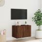 Preview: TV-Wandschrank mit LED-Leuchten Braun Eichen-Optik 60x35x41 cm