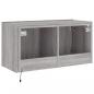 Preview: TV-Wandschrank mit LED-Leuchten Grau Sonoma 80x35x41 cm