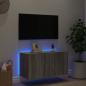 Preview: TV-Wandschrank mit LED-Leuchten Grau Sonoma 80x35x41 cm