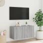 Preview: TV-Wandschrank mit LED-Leuchten Grau Sonoma 80x35x41 cm