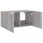 Preview: TV-Wandschrank mit LED-Leuchten Grau Sonoma 80x35x41 cm