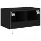 Preview: TV-Wandschrank mit LED-Leuchten Schwarz 60x35x31 cm