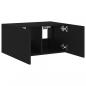 Preview: TV-Wandschrank mit LED-Leuchten Schwarz 60x35x31 cm