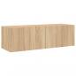 Preview: TV-Wandschrank mit LED-Leuchten Sonoma-Eiche 100x35x31 cm