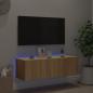 Preview: TV-Wandschrank mit LED-Leuchten Sonoma-Eiche 100x35x31 cm