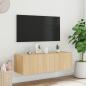 Preview: TV-Wandschrank mit LED-Leuchten Sonoma-Eiche 100x35x31 cm