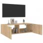 Preview: TV-Wandschrank mit LED-Leuchten Sonoma-Eiche 100x35x31 cm