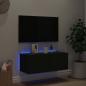 Preview: TV-Wandschrank mit LED-Leuchten Schwarz 80x35x31 cm