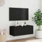 Preview: TV-Wandschrank mit LED-Leuchten Schwarz 80x35x31 cm