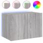 Preview: TV-Wandschrank mit LED-Leuchten Grau Sonoma 60x35x41 cm